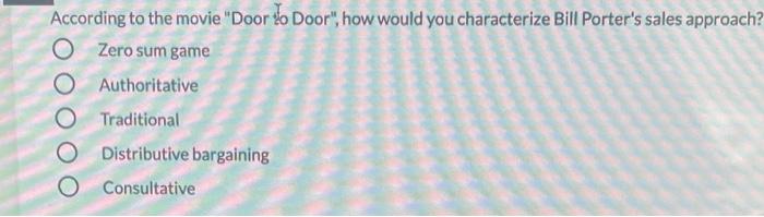 According to the movie "Door to Door", how would