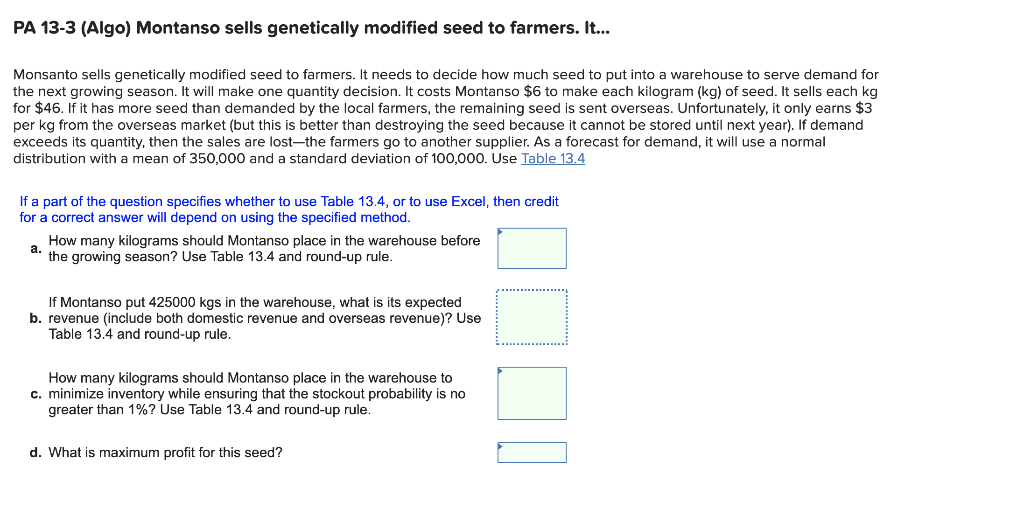 PA 13-3 (Algo) Montanso sells genetically
