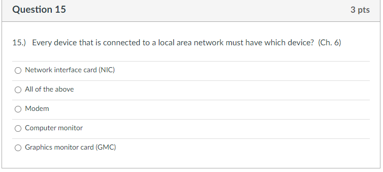 Question 14 3 pts 14.) What does the term packet