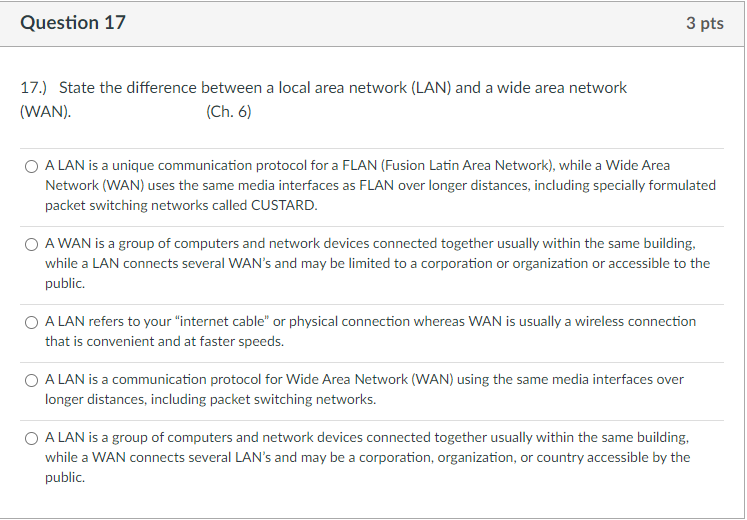 Question 14 3 pts 14.) What does the term packet