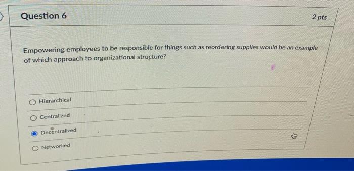 Question 5 2 pts Low overall employee turnover