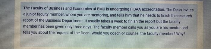 The Faculty of Business and Economics at EMU is