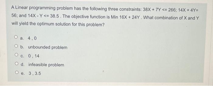 URGENT A Linear programming problem has the