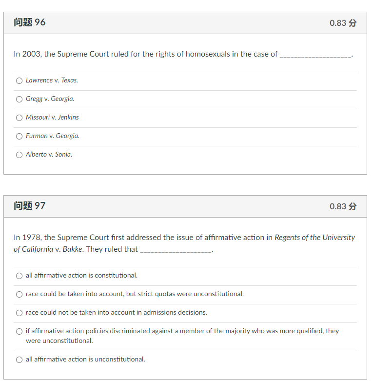 96 0.83 In 2003, the Supreme Court ruled for the