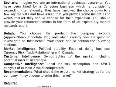 Scenario: Imagine you are an international