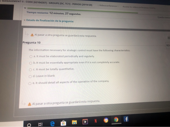 MANAGEMENT I CODE (62104207) - GROUPS (DC, TC1) -