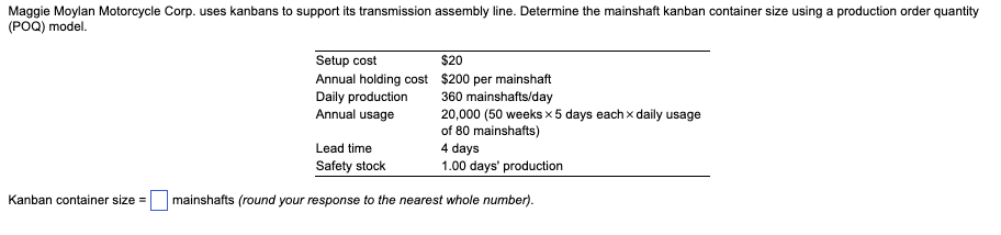 Maggie Moylan Motorcycle Corp. uses kanbans to
