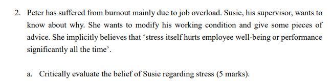 2. Peter has suffered from burnout mainly due to