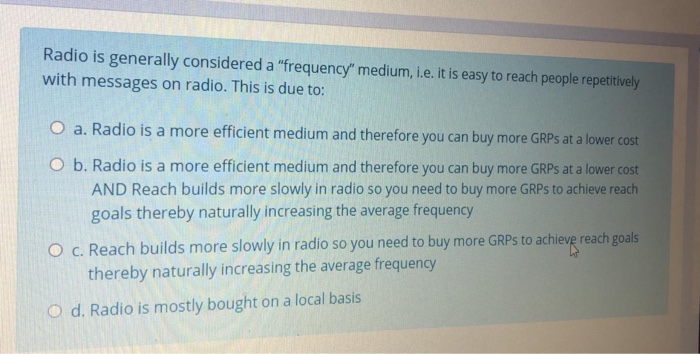 Radio is generally considered a "frequency"