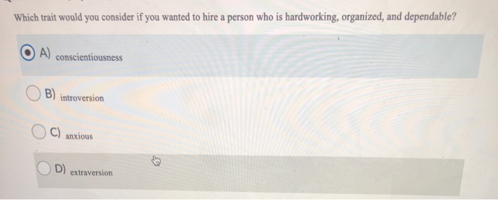 Which trait would you consider if you wanted to
