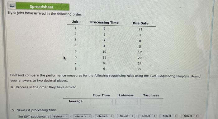 highlight answers please Spreadsheet Eight jobs