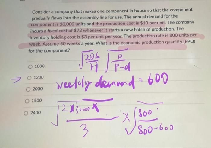 whats rhe ordering cost here ? thanks Consider a