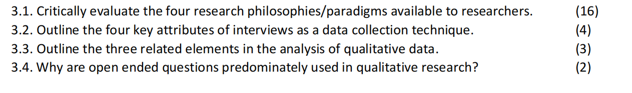 Subject: Research Methodology Please read the