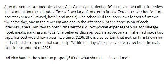 After numerous campus interviews, Alex Sanchi, a