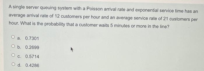 A single server queuing system with a Poisson