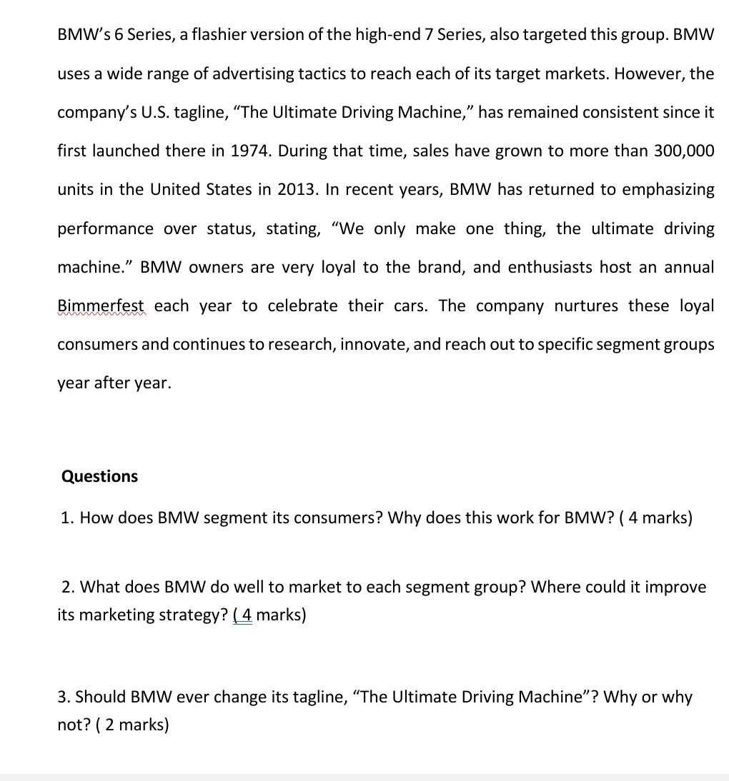 The Ultimate driving Machine BMW is the ultimate