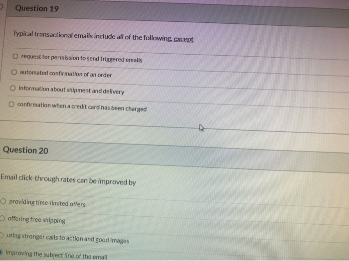 Both 19 and 20 Question 19 Typical transactional