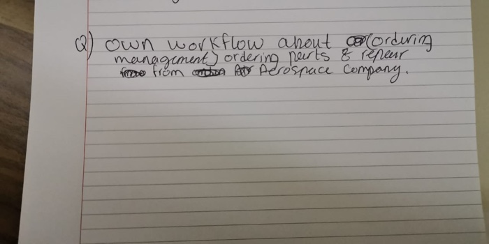 Q) own workflow about an ordering management)