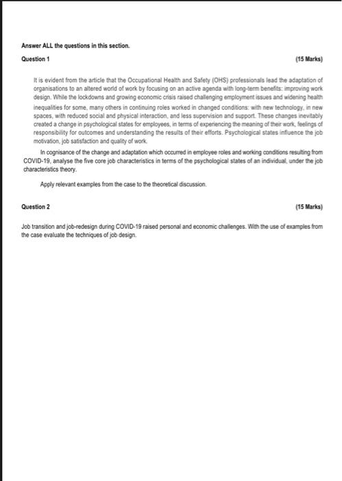 organisational staffing CASE STUDY [30 Marks]