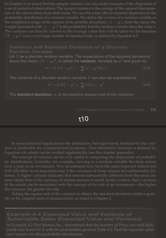 In Chapter 2 we found that the sample variance