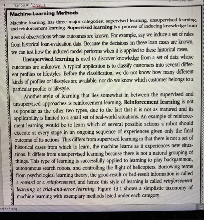 13.2 MACHINE-LEARNING TECHNIQUES Machine learning