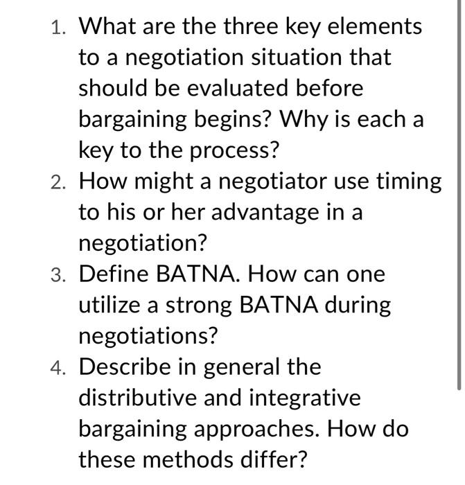 1. What are the three key elements to a