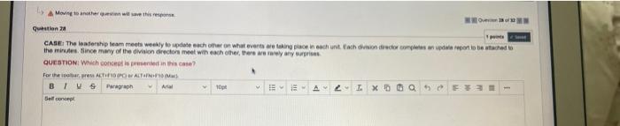 & Moving to another question will save this