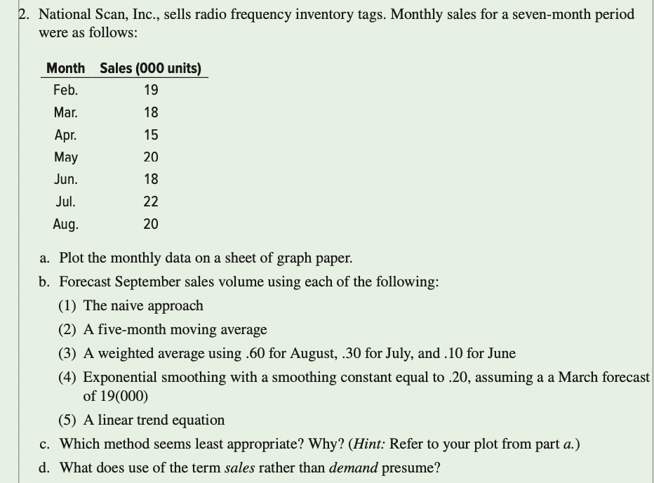 Problem #2: Complete in Excel Please. (use