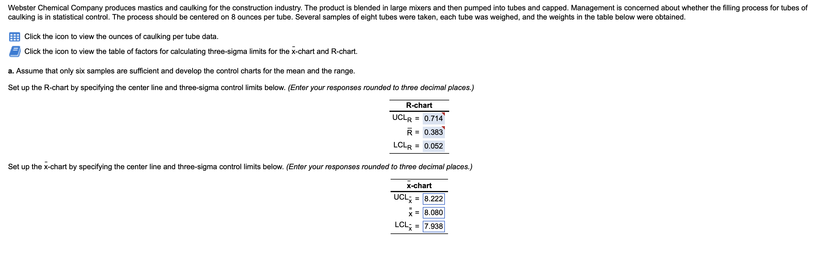 HELP with the x-chart this is my 3rd time posting