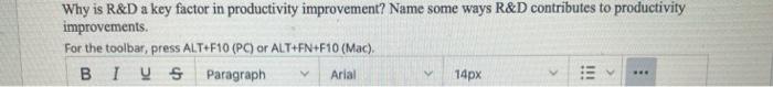 Why is R&D a key factor in productivity