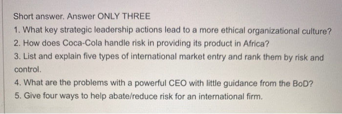 Short answer. Answer ONLY THREE 1. What key