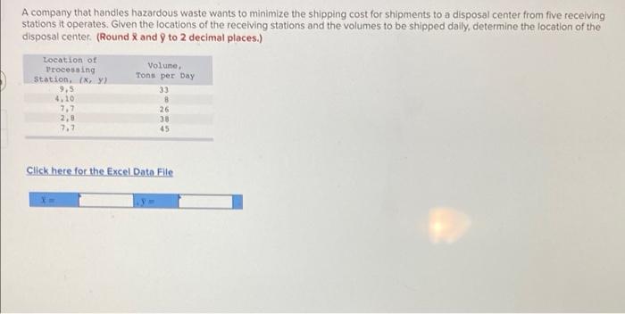 A company that handles hazardous waste wants to