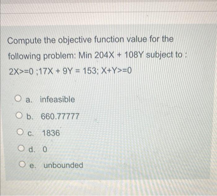 Compute the objective function value for the
