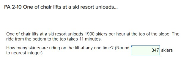 PA 2-10 One of chair lifts at a ski resort