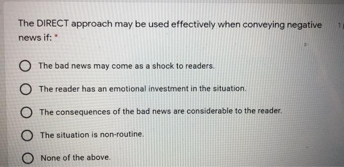 The DIRECT approach may be used effectively when