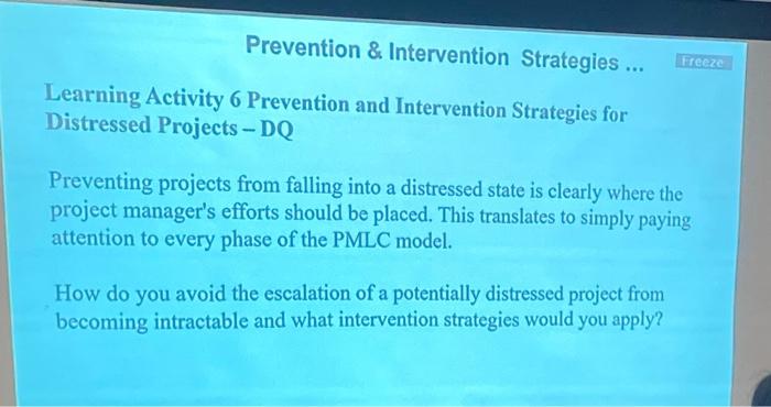 Prevention \& Intervention Strategies ...