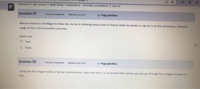 B Dashboard > My courses > MGMT30150 > SESSION 12