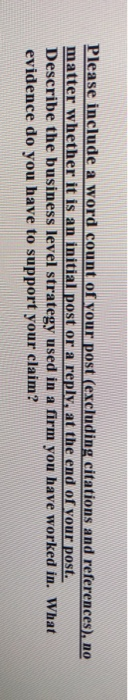 Please include a word count of your post