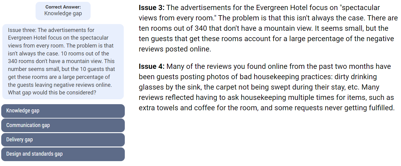 What are the gap for issue 3 and 4 Issue 3: The