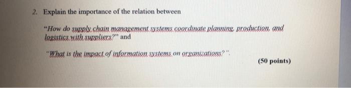 2. Explain the importance of the relation between