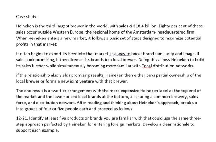 Case study: Heineken is the third-largest brewer