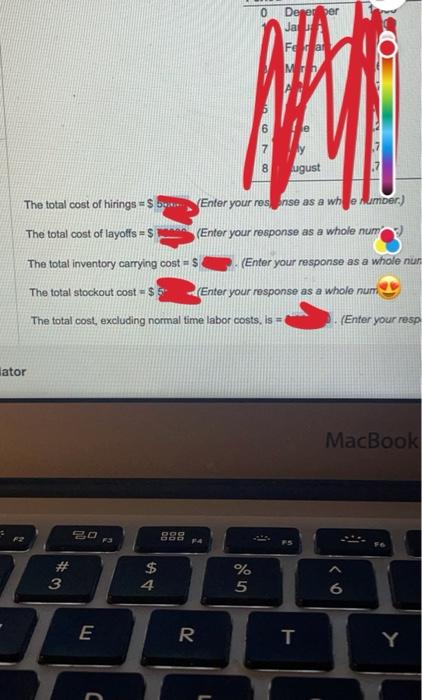 please fill out the chart, and answer the