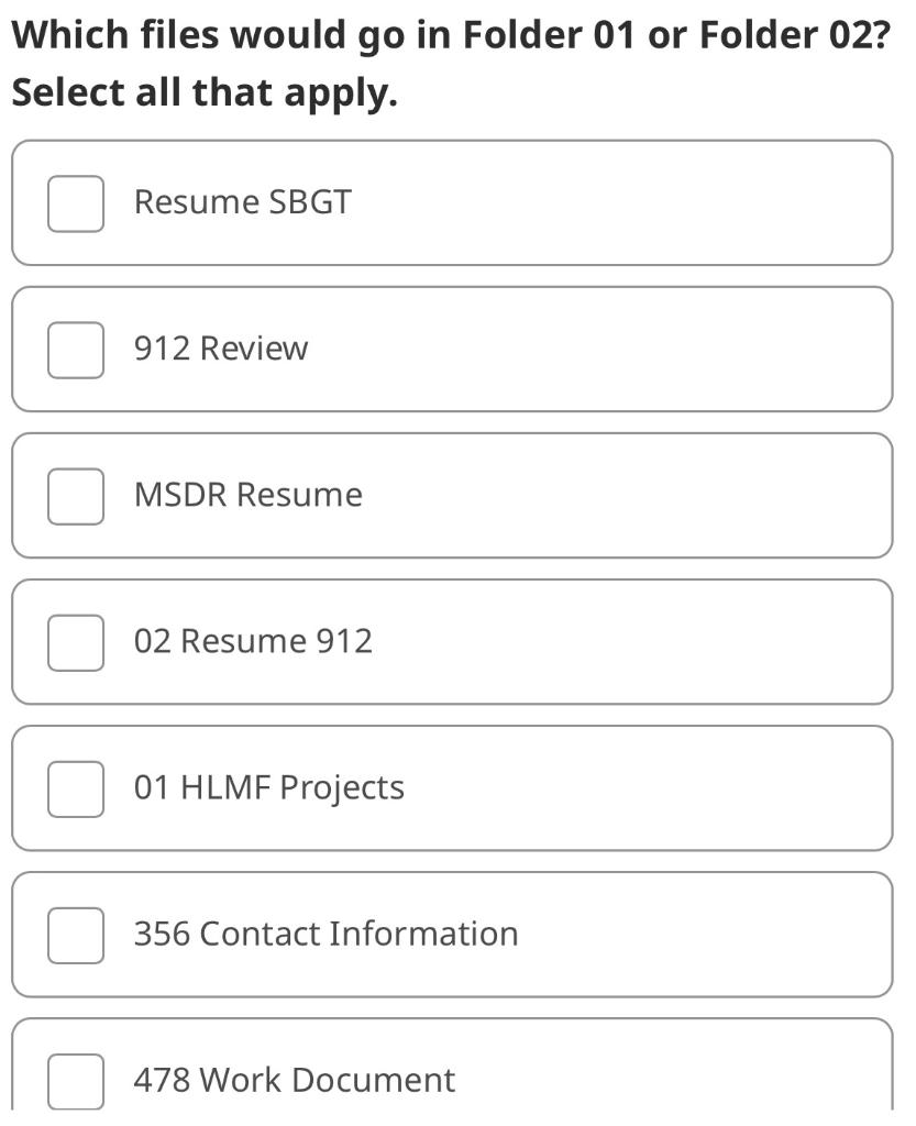 You are moving staff files into corresponding