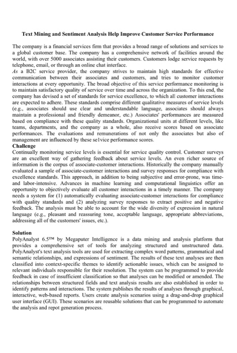 Text Mining and Sentiment Analysis Help Improve