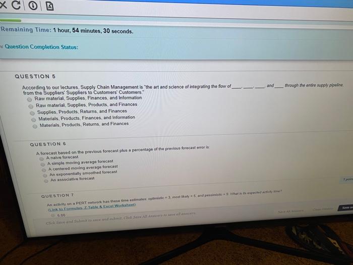 Remaining Time: 1 hour, 54 minutes, 52 seconds.