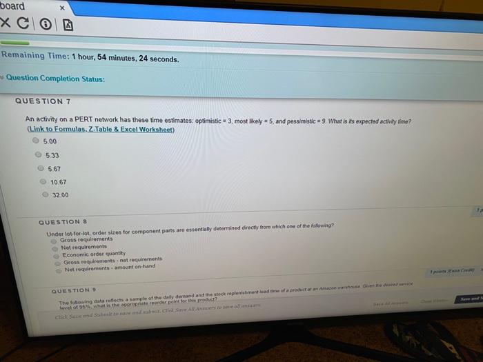 Remaining Time: 1 hour, 54 minutes, 52 seconds.