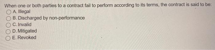 When one or both parties to a contract fail to