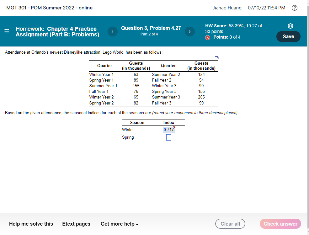 Spring?? Winter?? Summer?? Fall?? MGT 301 - POM