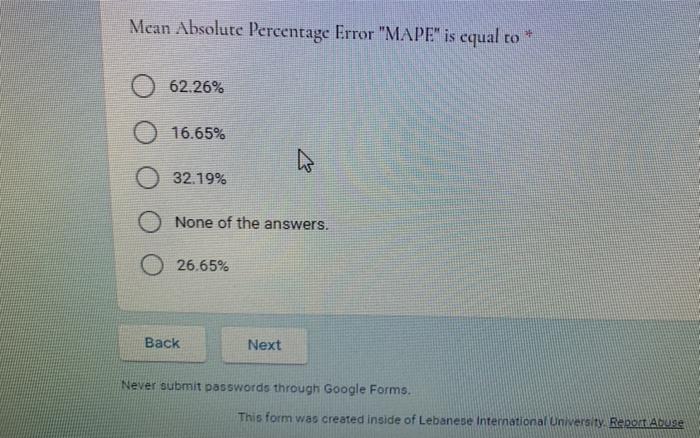 sorry , here is the main question n Mean Absolute