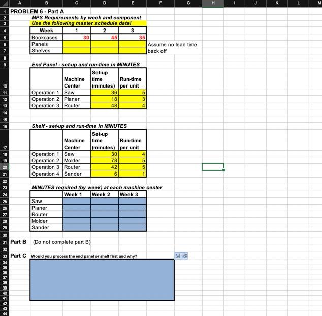 H y M CON UN- B D G 1 PROBLEM 6 - Part A MPS